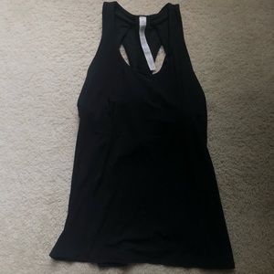 Lululemon black tank top with built in bra